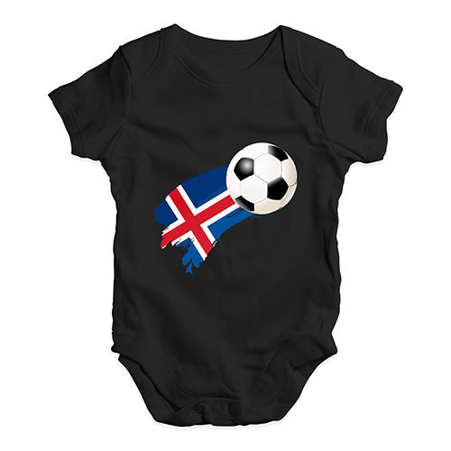 Iceland Football Soccer Flag Paint Splat Baby Unisex Baby Grow Bodysuit