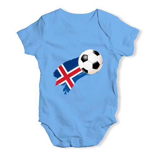 Iceland Football Soccer Flag Paint Splat Baby Unisex Baby Grow Bodysuit