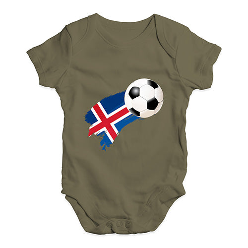 Iceland Football Soccer Flag Paint Splat Baby Unisex Baby Grow Bodysuit