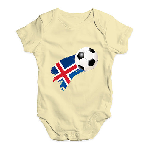 Iceland Football Soccer Flag Paint Splat Baby Unisex Baby Grow Bodysuit