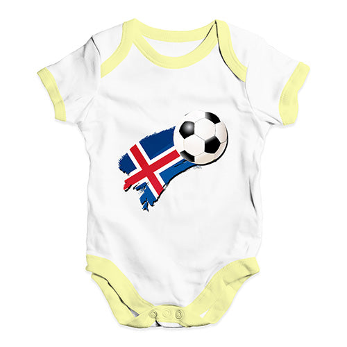 Iceland Football Soccer Flag Paint Splat Baby Unisex Baby Grow Bodysuit