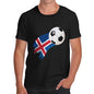 Novelty Tshirts Men Iceland Football Soccer Flag Paint Splat Men's T-Shirt Large Black