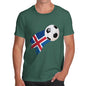 Funny Tshirts For Men Iceland Football Soccer Flag Paint Splat Men's T-Shirt X-Large Bottle Green