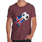 Mens Novelty T Shirt Christmas Iceland Football Soccer Flag Paint Splat Men's T-Shirt Large Burgundy