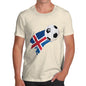 Mens Novelty T Shirt Christmas Iceland Football Soccer Flag Paint Splat Men's T-Shirt Medium Natural