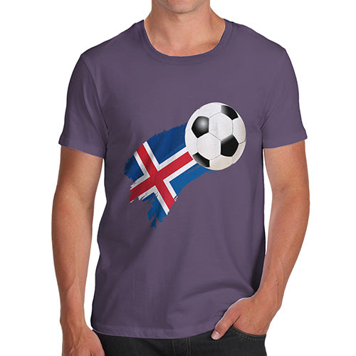 Funny Mens Tshirts Iceland Football Soccer Flag Paint Splat Men's T-Shirt X-Large Plum