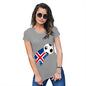 Womens Funny T Shirts Iceland Football Soccer Flag Paint Splat Women's T-Shirt X-Large Light Grey