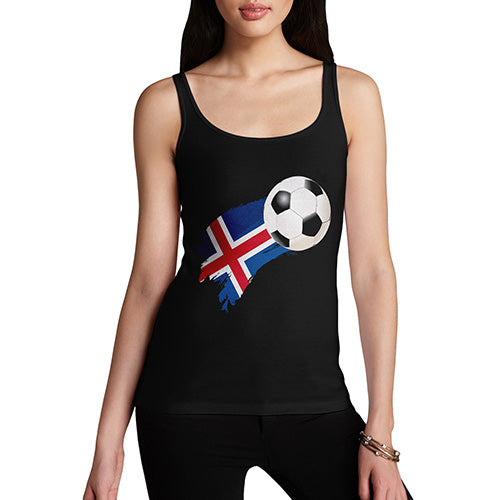 Women Funny Sarcasm Tank Top Iceland Football Soccer Flag Paint Splat Women's Tank Top Small Black