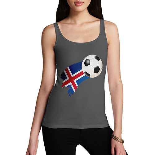 Womens Funny Tank Top Iceland Football Soccer Flag Paint Splat Women's Tank Top X-Large Dark Grey