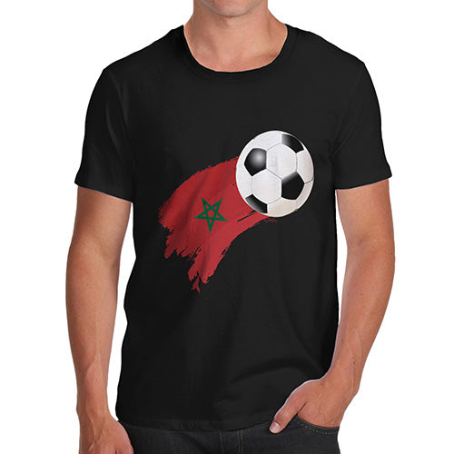 Mens Funny Sarcasm T Shirt Morocco Football Soccer Flag Paint Splat Men's T-Shirt X-Large Black