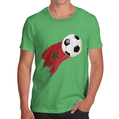 Funny Gifts For Men Morocco Football Soccer Flag Paint Splat Men's T-Shirt Medium Green