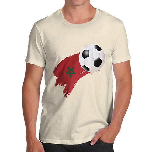 Mens Funny Sarcasm T Shirt Morocco Football Soccer Flag Paint Splat Men's T-Shirt Small Natural