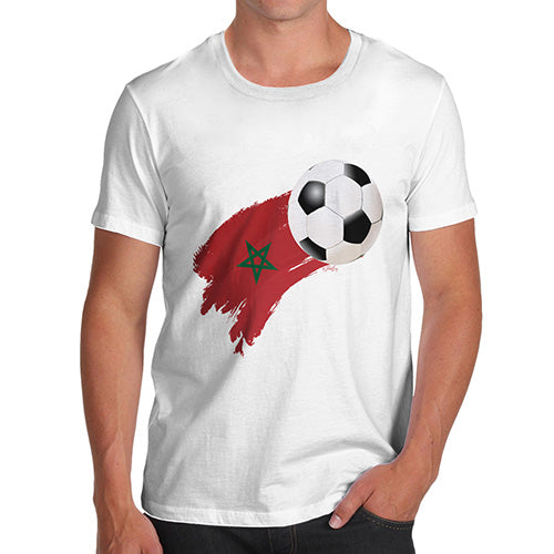 Funny Tshirts For Men Morocco Football Soccer Flag Paint Splat Men's T-Shirt Medium White