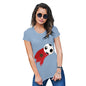 Funny Shirts For Women Morocco Football Soccer Flag Paint Splat Women's T-Shirt Small Sky Blue