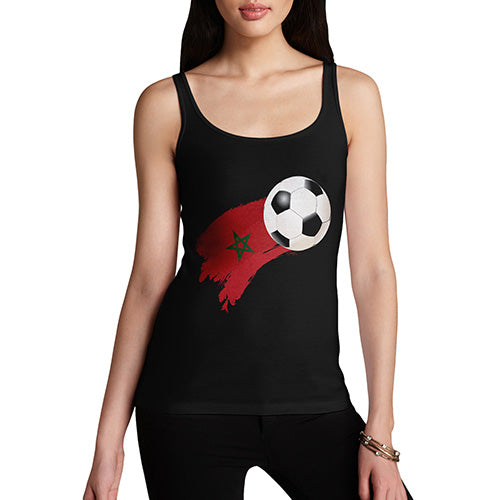 Womens Novelty Tank Top Christmas Morocco Football Soccer Flag Paint Splat Women's Tank Top Small Black