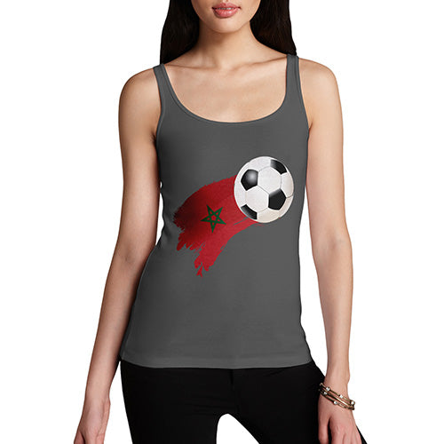 Funny Tank Tops For Women Morocco Football Soccer Flag Paint Splat Women's Tank Top X-Large Dark Grey