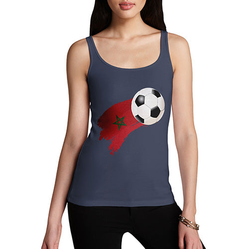 Funny Gifts For Women Morocco Football Soccer Flag Paint Splat Women's Tank Top Small Navy