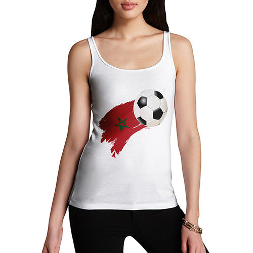 Women Funny Sarcasm Tank Top Morocco Football Soccer Flag Paint Splat Women's Tank Top Large White