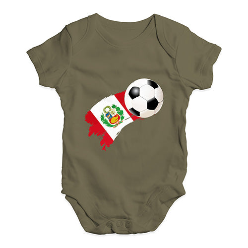 Peru Football Soccer Flag Paint Splat Baby Unisex Baby Grow Bodysuit