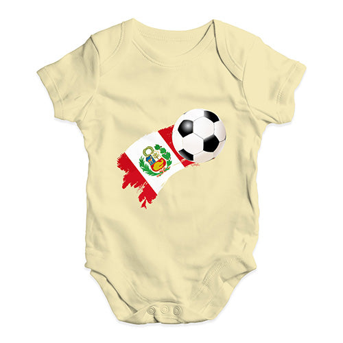 Peru Football Soccer Flag Paint Splat Baby Unisex Baby Grow Bodysuit