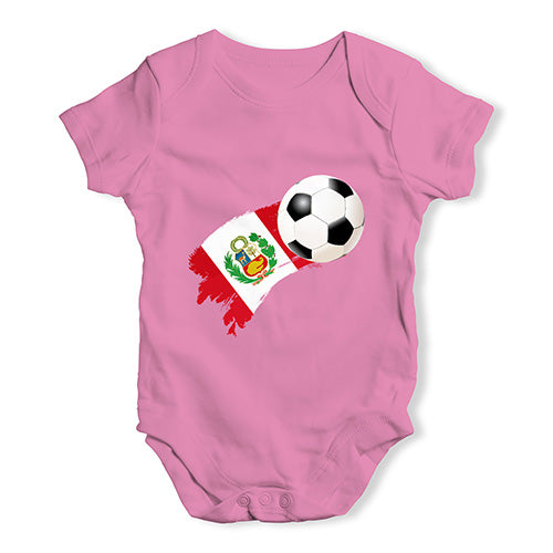 Peru Football Soccer Flag Paint Splat Baby Unisex Baby Grow Bodysuit