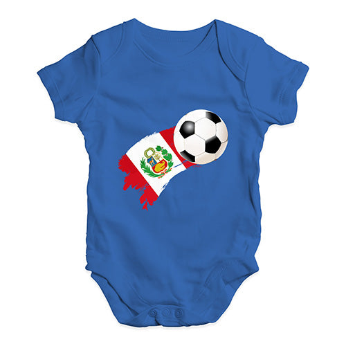 Peru Football Soccer Flag Paint Splat Baby Unisex Baby Grow Bodysuit