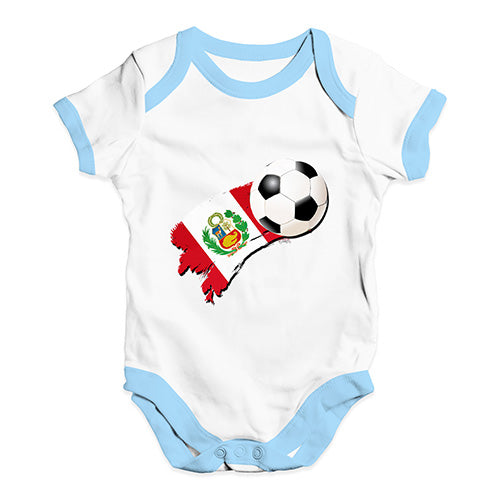 Peru Football Soccer Flag Paint Splat Baby Unisex Baby Grow Bodysuit