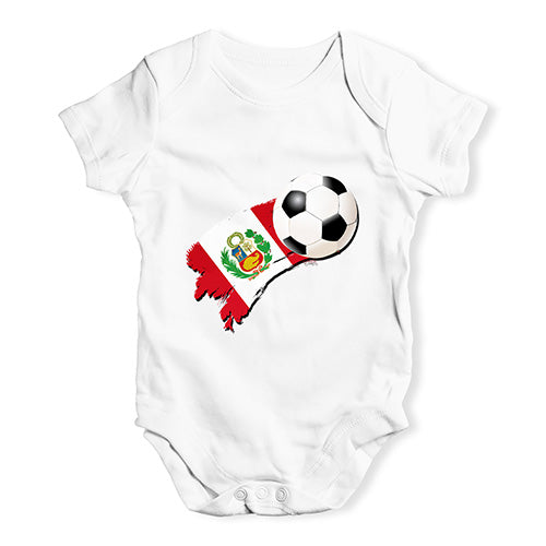 Peru Football Soccer Flag Paint Splat Baby Unisex Baby Grow Bodysuit