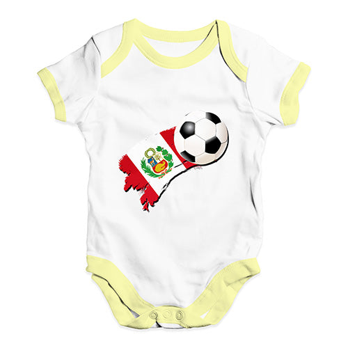 Peru Football Soccer Flag Paint Splat Baby Unisex Baby Grow Bodysuit