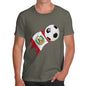 Funny T-Shirts For Men Peru Football Soccer Flag Paint Splat Men's T-Shirt Large Khaki