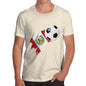 Funny Mens T Shirts Peru Football Soccer Flag Paint Splat Men's T-Shirt X-Large Natural