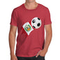 Mens T-Shirt Funny Geek Nerd Hilarious Joke Peru Football Soccer Flag Paint Splat Men's T-Shirt Medium Red