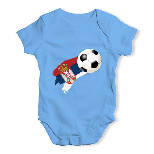 Serbia Football Soccer Flag Paint Splat Baby Unisex Baby Grow Bodysuit