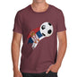 Mens T-Shirt Funny Geek Nerd Hilarious Joke Serbia Football Soccer Flag Paint Splat Men's T-Shirt X-Large Burgundy