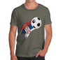 Mens T-Shirt Funny Geek Nerd Hilarious Joke Serbia Football Soccer Flag Paint Splat Men's T-Shirt Small Khaki