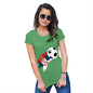 Womens Funny Tshirts Serbia Football Soccer Flag Paint Splat Women's T-Shirt Small Green