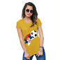 Womens T-Shirt Funny Geek Nerd Hilarious Joke Serbia Football Soccer Flag Paint Splat Women's T-Shirt X-Large Yellow