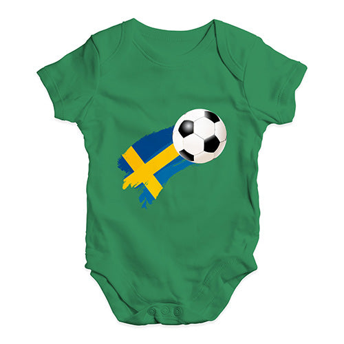 Sweden Football Soccer Flag Paint Splat Baby Unisex Baby Grow Bodysuit