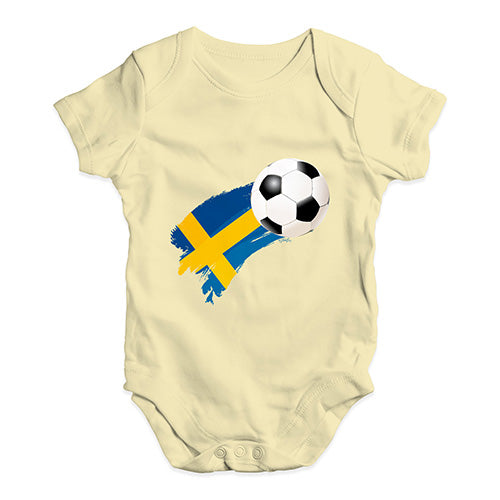 Sweden Football Soccer Flag Paint Splat Baby Unisex Baby Grow Bodysuit