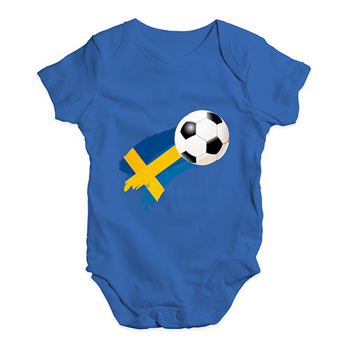 Sweden Football Soccer Flag Paint Splat Baby Unisex Baby Grow Bodysuit