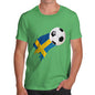 Funny Tee For Men Sweden Football Soccer Flag Paint Splat Men's T-Shirt Small Green