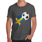 Funny T-Shirts For Guys Sweden Football Soccer Flag Paint Splat Men's T-Shirt X-Large Dark Grey