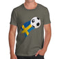 Funny T-Shirts For Men Sweden Football Soccer Flag Paint Splat Men's T-Shirt X-Large Khaki