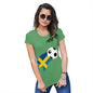 Womens Novelty T Shirt Sweden Football Soccer Flag Paint Splat Women's T-Shirt Small Green