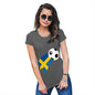 Funny T Shirts For Mum Sweden Football Soccer Flag Paint Splat Women's T-Shirt Medium Dark Grey