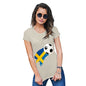 Novelty Gifts For Women Sweden Football Soccer Flag Paint Splat Women's T-Shirt Small Natural