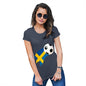 Funny Tshirts For Women Sweden Football Soccer Flag Paint Splat Women's T-Shirt Medium Navy