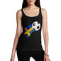 Funny Tank Top For Mum Sweden Football Soccer Flag Paint Splat Women's Tank Top X-Large Black