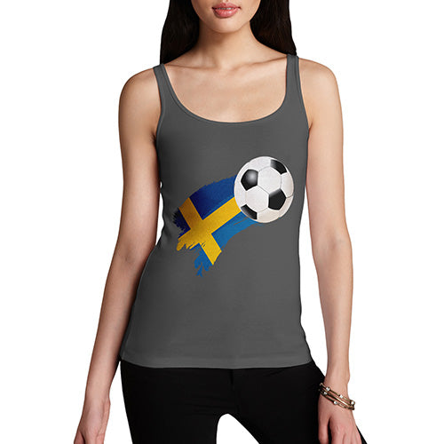 Womens Funny Tank Top Sweden Football Soccer Flag Paint Splat Women's Tank Top Medium Dark Grey