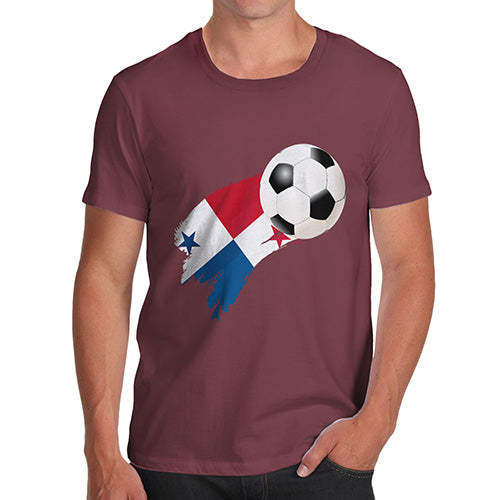 Funny Mens Tshirts Panama Football Soccer Flag Paint Splat Men's T-Shirt Large Burgundy